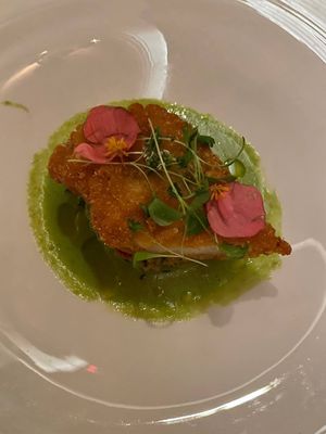 A “fish” dish that is 1:1 with some true fish dishes I’ve had. Using algae oil for this is genius. at Elizabeth's in Washington