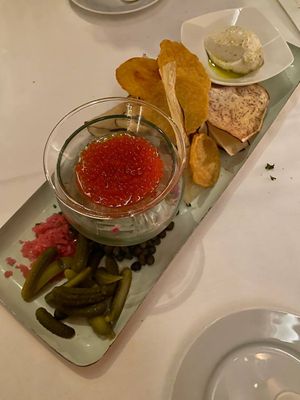 “Caviar”. Was skeptical but man is this good - incredible mouthfeel. at Elizabeth's in Washington