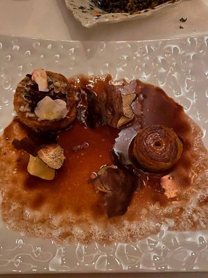 The big savory course, like eating the most high end thanksgiving dinner possible  at Elizabeth's in Washington