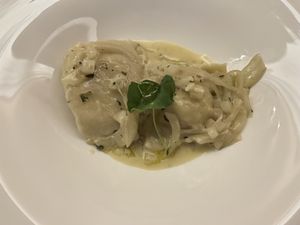 “Scallop” ravioli, actually tasted like seafood  at Elizabeth's in Washington