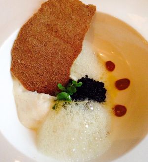 Appetizer- Black seaweed caviar at Elizabeth's in Washington