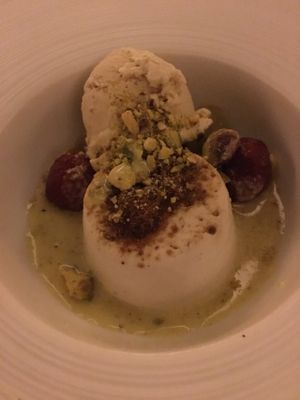 Coconut flan at Elizabeth's in Washington