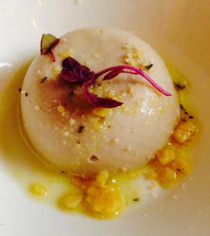 Amuse- Parsnip & chamomile flan at Elizabeth's in Washington