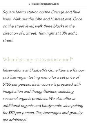   at Elizabeth's in Washington