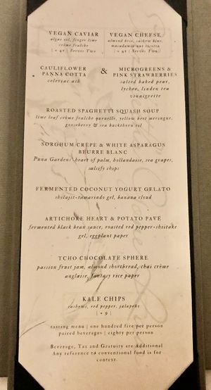 menu! at Elizabeth's in Washington