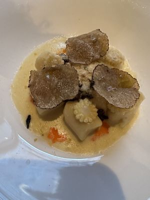 White truffle topped gnocchi   at Elizabeth's in Washington