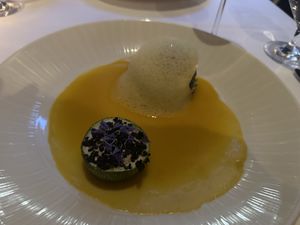 Squash brûlée and stuff eggplant  at Elizabeth's in Washington