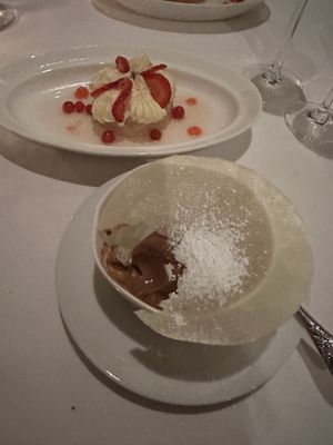 Passion fruit tart and chocolate ice cream  at Elizabeth's in Washington