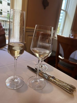 Wine and champagne pairing- they were for separate dishes  at Elizabeth's in Washington