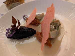 Sedna
-	beluga lentils marinated with lime & dill, confit artichoke & romesco
 at Elizabeth's in Washington