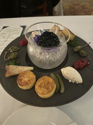 Gorgeous caviar dish  at Elizabeth's in Washington