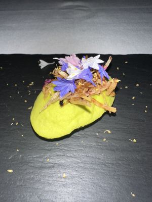 Interesting fennel sausage bite   at Elizabeth's in Washington