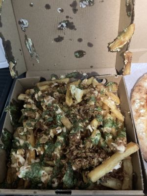 Vegan crack friess  at Woody's Pizza in Todmorden