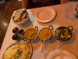 Okra, tofu, chickpeas, a feast!  at Star of India in Little Rock