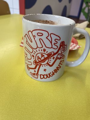 Hot chocolate, look at that mug!  at Future Doughnuts in Bristol