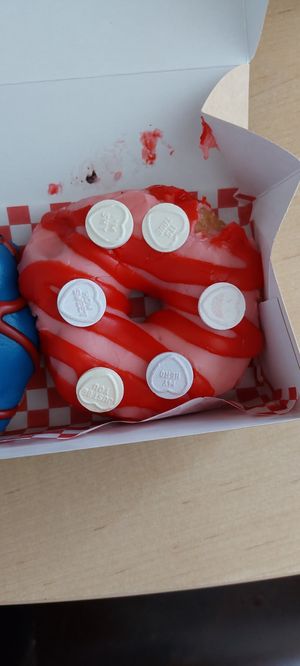 Love heart doughnut at Future Doughnuts in Bristol