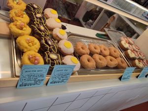 Different doughnut flavours at Future Doughnuts in Bristol