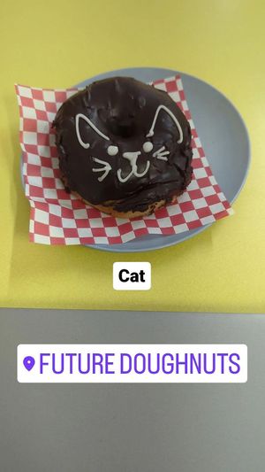 Chocolate cat at Future Doughnuts in Bristol