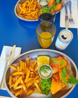 Vegansk fish'n'chips at Havfruen in Copenhagen