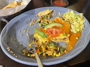As you can see, my favorite part about the veggie enchiladas was the beans and rice on the side (gone cause I ate it all)  at Mi Mexico Family Mexican Restaurant in Ouray