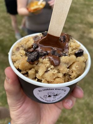 Cookie Dough with “milk” Chocolate and Oreos   at Maple & Dough in Guisborough
