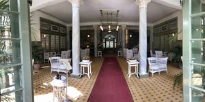 Entrance to the hotel lobby. Restaurant is on the left side. at Kurhaus Bergün in Bergun