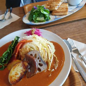 curry and natto panini at Qyun Fermented Cafe 큔 in Seoul
