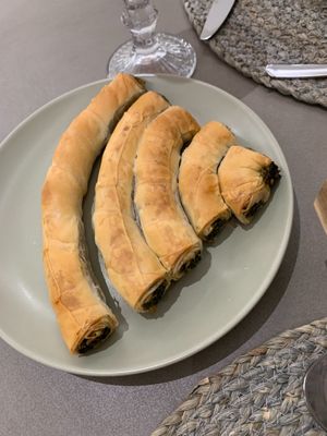 plant-based/vegan spanakopita at Mod Santorini in Santorini