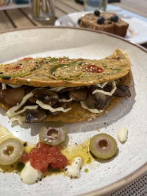 Chickpea omelette   at Mod Santorini in Santorini