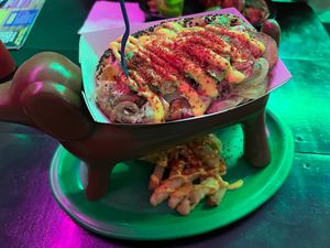 Chili dogo vegano   at Perros Ahogados in Zapopan