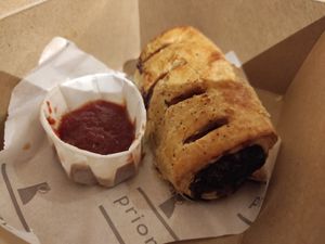 Vegan sausage roll at Priory Coffee Co. in Cork