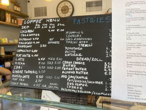 Coffee menu at GreenPot in Brooklyn