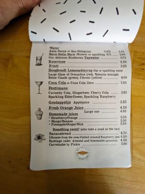 Menu page at Meneer De Boer at Meneer De Boer in Eindhoven