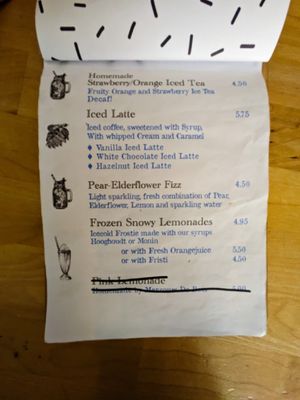 Menu page at Meneer De Boer at Meneer De Boer in Eindhoven