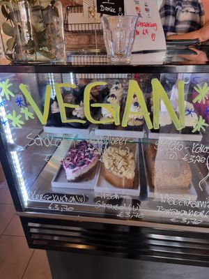 Vegan pastry in counter at Betty's Bakery in Cologne