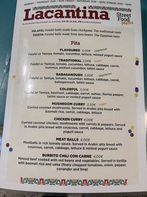 Menu 1  at Lacantina in Athens