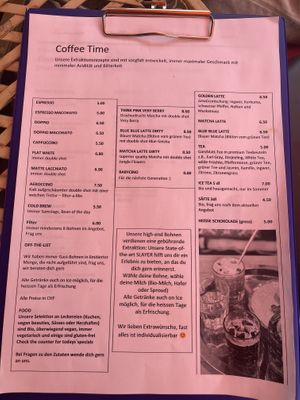 Menu  at Coffee Coaching Club in Bern