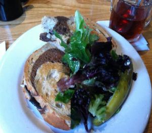 Reuben sandwich with salad at Oasis Cafe in Salt Lake City