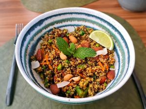 Quinoa Upma. at Green Point in Aveiro