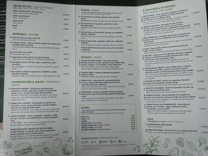 Menu at Green Point in Aveiro