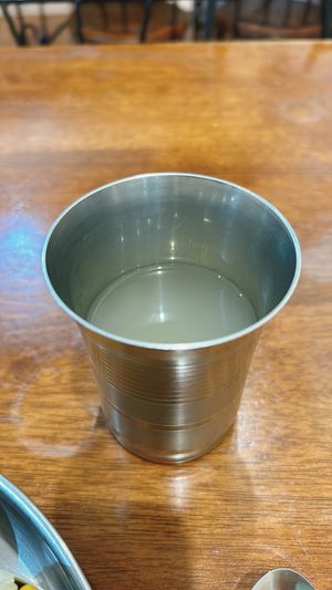 lemon ginger drink  at Govindas in Almaty