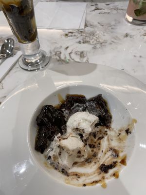 vegan brownie explosion with extra brownie  at Heavenly Desserts in Watford