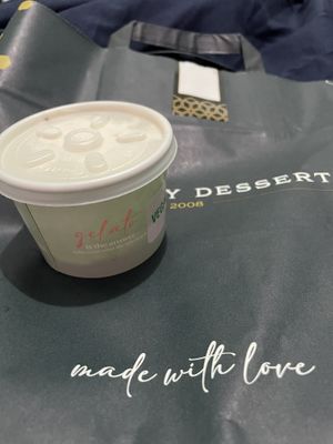 vegan vanilla gelato  at Heavenly Desserts in Watford