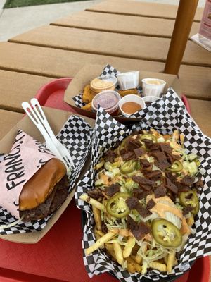 Francis Burger, Mosh Pit fries, and Nuggets   at FRANCIS in Minneapolis