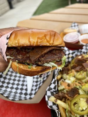 Francis Burger with bacon added   at FRANCIS in Minneapolis