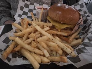 Baconator and fries   at FRANCIS in Minneapolis