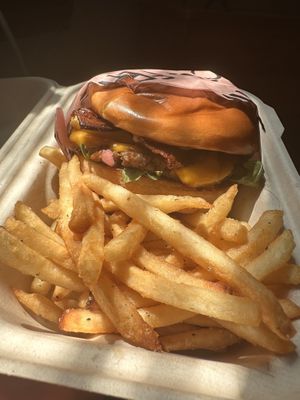 Breakfast burger with bacon and just egg   at FRANCIS in Minneapolis