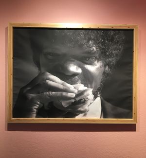 Wall art: Mmm hmm...this IS a tasty burger! at FRANCIS in Minneapolis