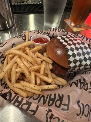 Burger and friess  at FRANCIS in Minneapolis