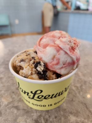 Peanut butter brownie honeycomb, strawberry shortcake at Van Leeuwen Ice Cream - City Center in Philadelphia